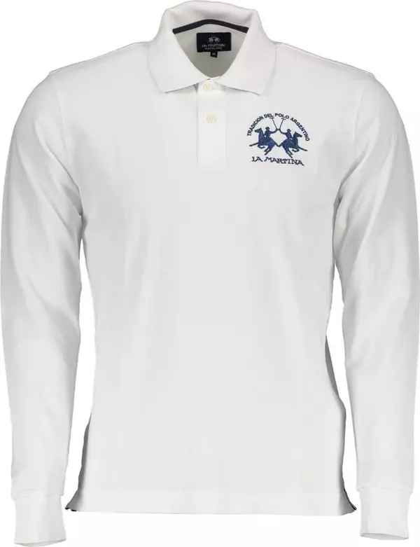 Elegant Long-Sleeved Polo with Contrast Detailing