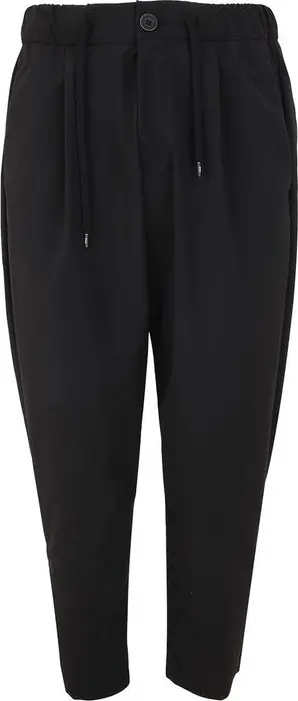 Black Polyester Casual Pants