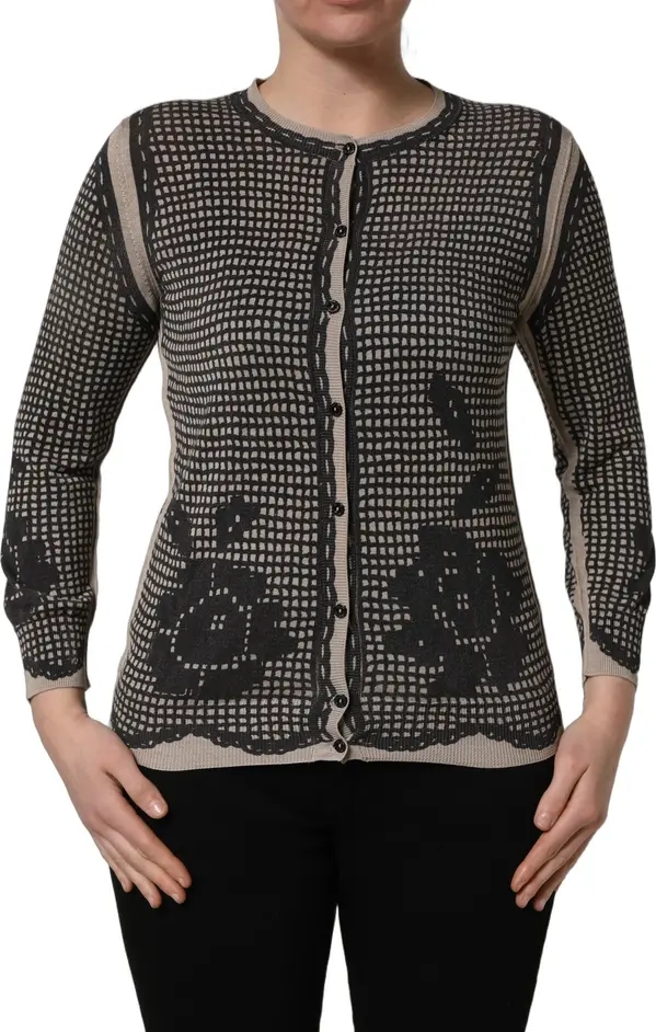 Black Floral Lace ButtonDownCardigan Sweater