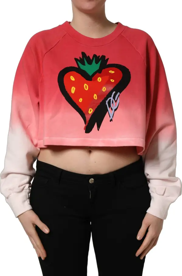 Multicolor StrawberryPrint Sweatshirt Sweater
