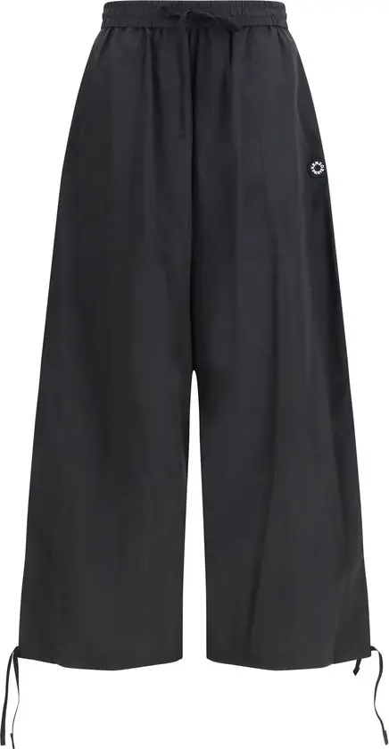 Black Polyester Casual Pants