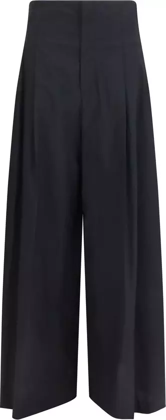 Black Cotton Casual Pants