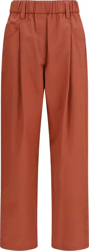 Orange Cotton Casual Pants