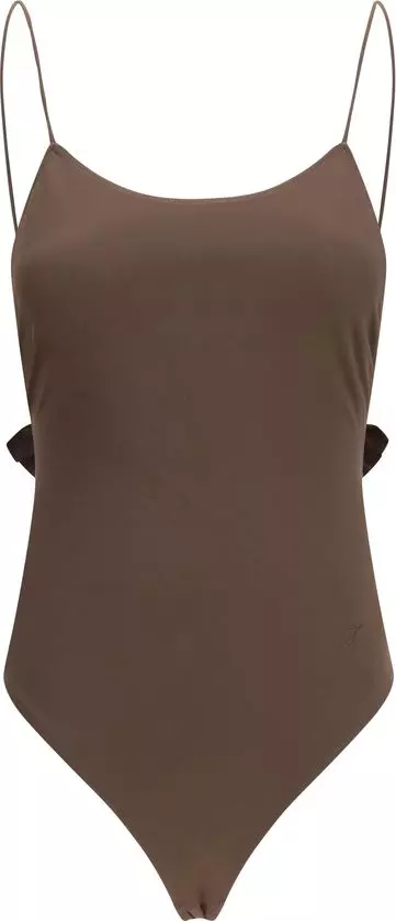 Brown Polyamide One-Piece Swimsuit