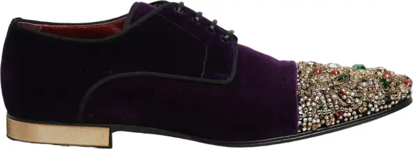 Violet Suede Embellished Derby Dress Shoes