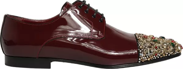 Maroon Embellished Derby Dress Formal Shoes