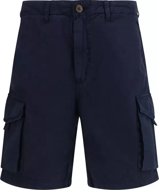 Blue Cotton Bermuda Shorts