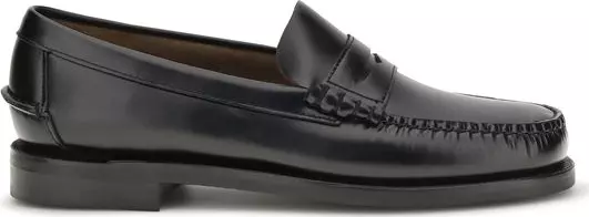 Black Calf Leather Bos Taurus Slip-On Loafers