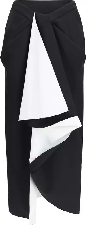 Black Wool Oves Aries Midi Skirt