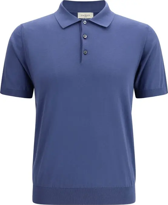 Blue Cotton Polo Shirt
