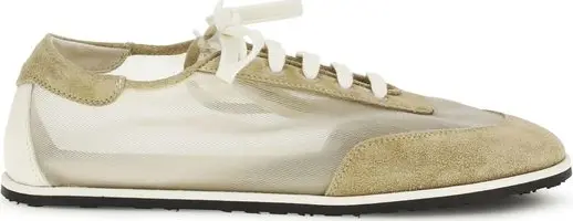 Beige Calf Leather Bos Taurus Low Top Sneakers