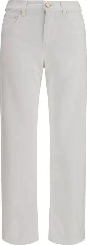 White Cotton Slim Fit Jeans