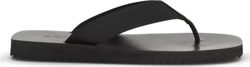 Black Rubber Flip-Flop Sandals