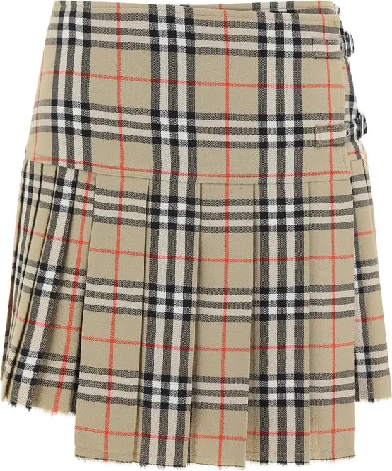 Beige Wool Oves Aries Mini Skirt