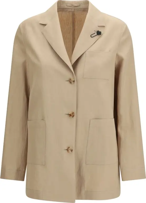 Beige Wool Oves Aries Full-Length Jacket