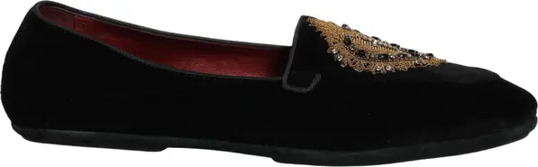Black Velvet Sacred Heart Dress Loafers Shoes