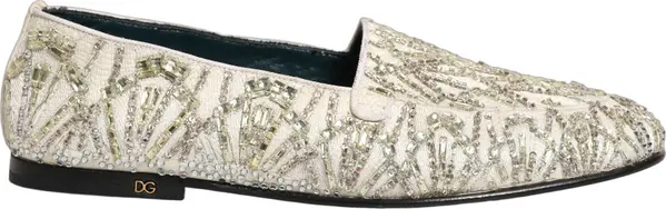 White Velvet Embroidered Dress Loafers Shoes