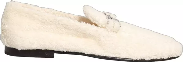 White Fur Shearling Men Dress Loafers Shoes