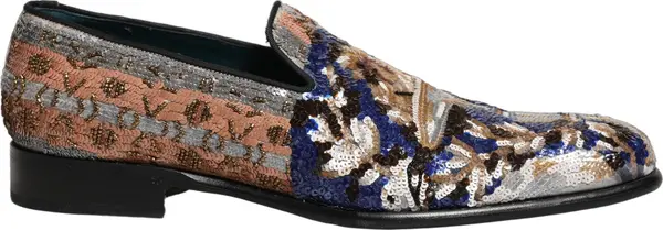 Multicolor Embroidered Sequin Loafers Shoes