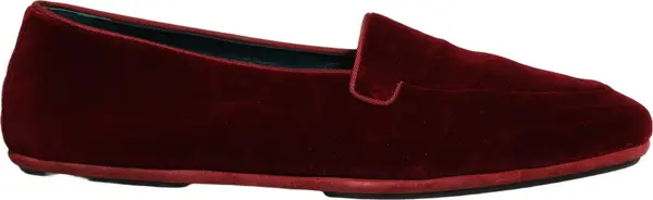 Maroon Velvet Slip On Men Flats Loafers Shoes