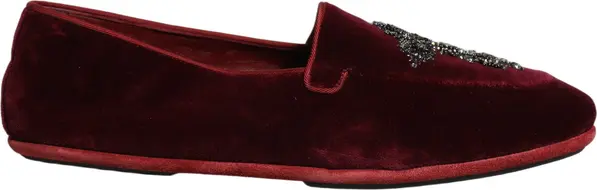 Red Suede Embellished Men Dress Loafers Shoes