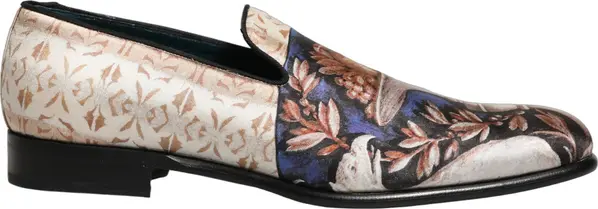 Multicolor Fruit Print Velvet Loafers Shoes