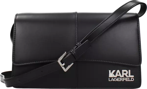 Black Polyethylene Crossbody Bag