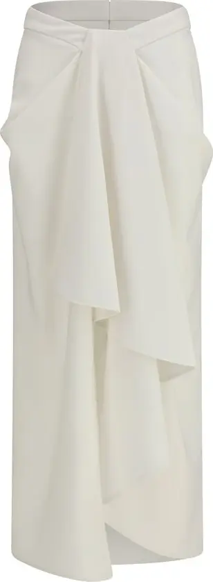 White Wool Oves Aries Long Skirt