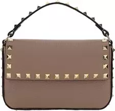 Beige Calf Leather Bos Taurus Shoulder Bag