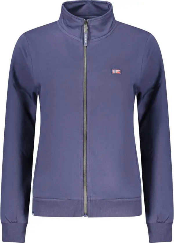 Blue Cotton Women Sweatshirt