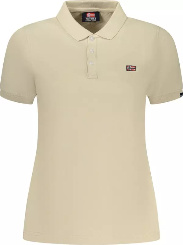 Beige Cotton Womens Polo