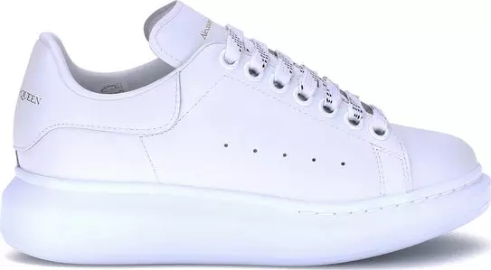 White Calf Leather Bos Taurus Platform Sneakers