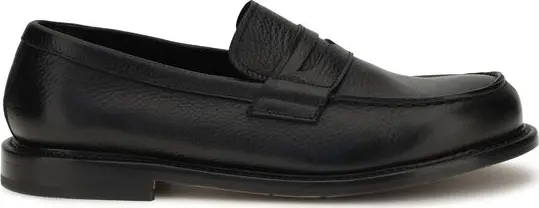 Black Calf Leather Bos Taurus Slip-On Loafers