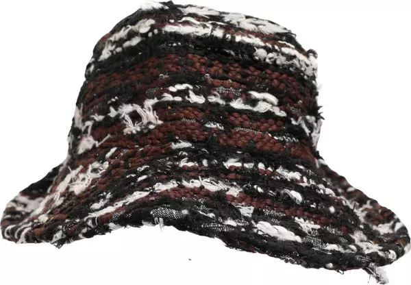 Women Multicolor Acrylic Tweed Bucket Capello Hat
