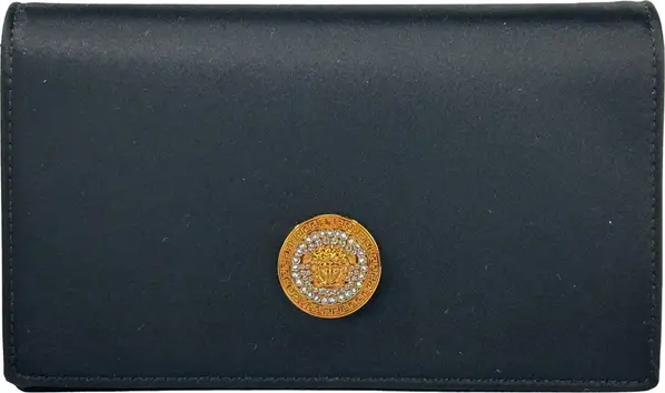 Versace Mini Chain Black Crossbody Wallet Bag