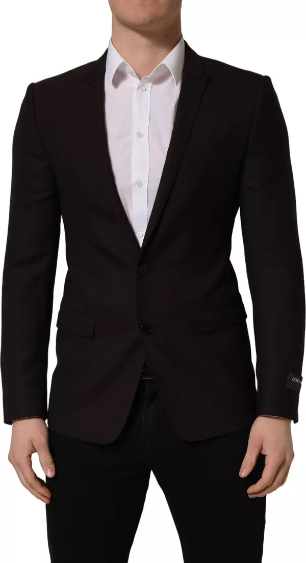 Brown Wool GOLD Single Breasted Men Jacket