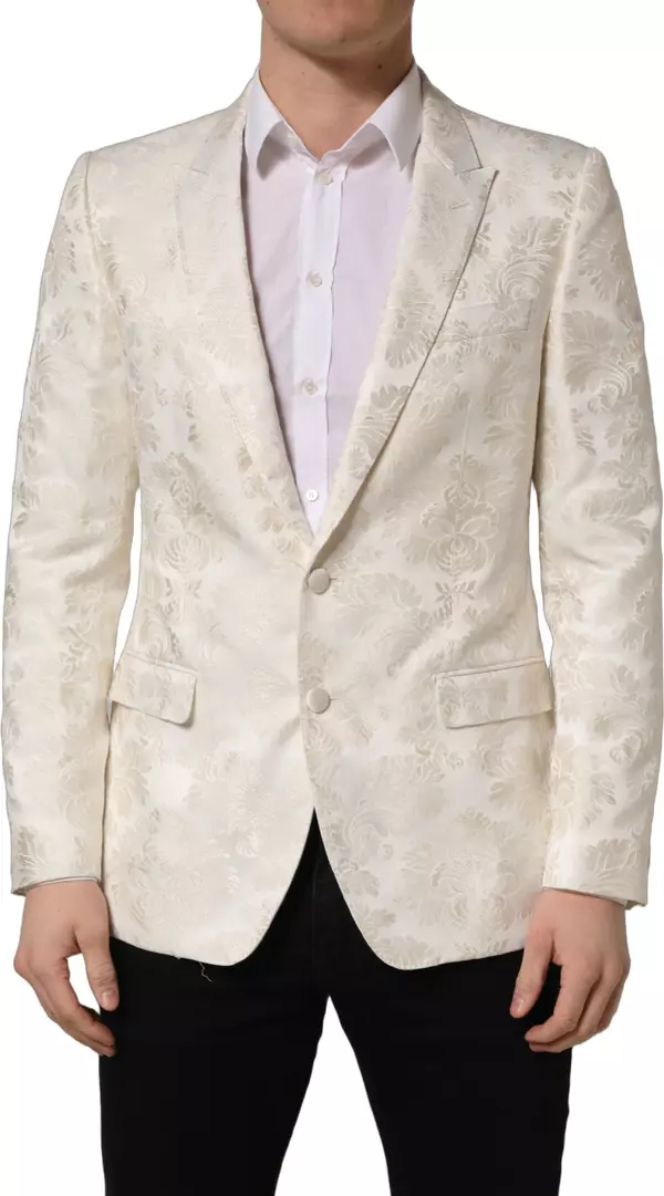 Off White Floral Single Breasted Men Jacket