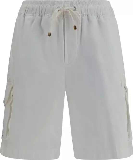 White Cotton Bermuda Shorts