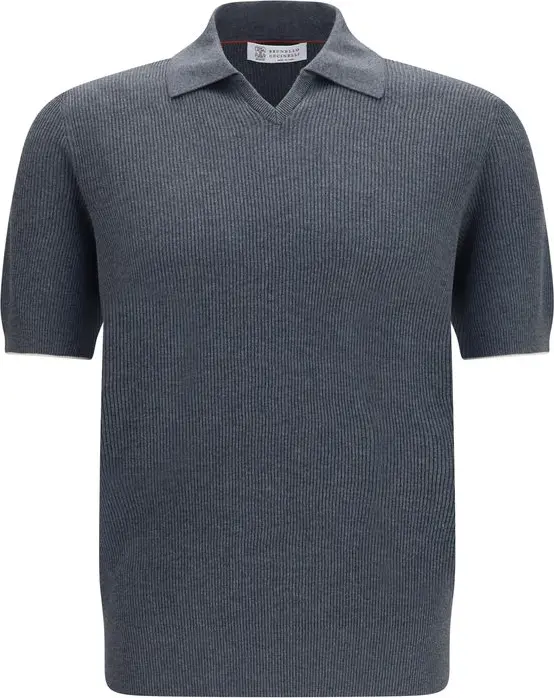 Gray Cotton Polo Shirt