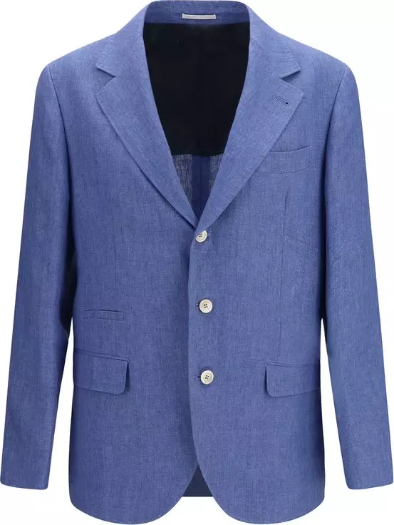 Blue Linen Full-Length Jacket