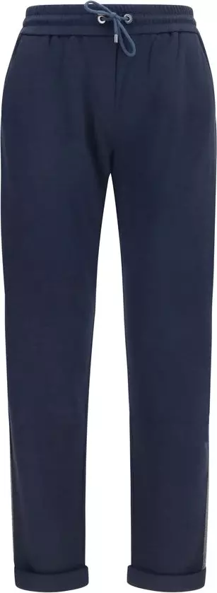 Blue Polyamide Casual Pants