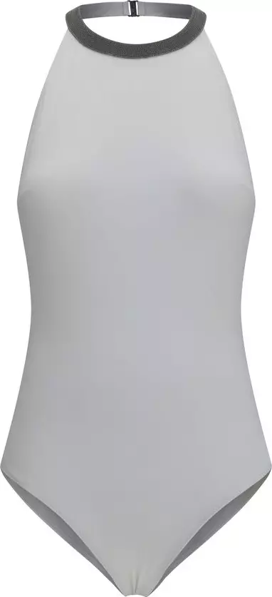 White Polyamide One-Piece Swimsuit