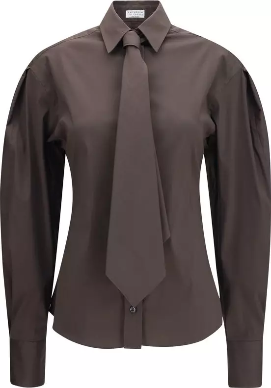 Brown Cotton Dress Shirt