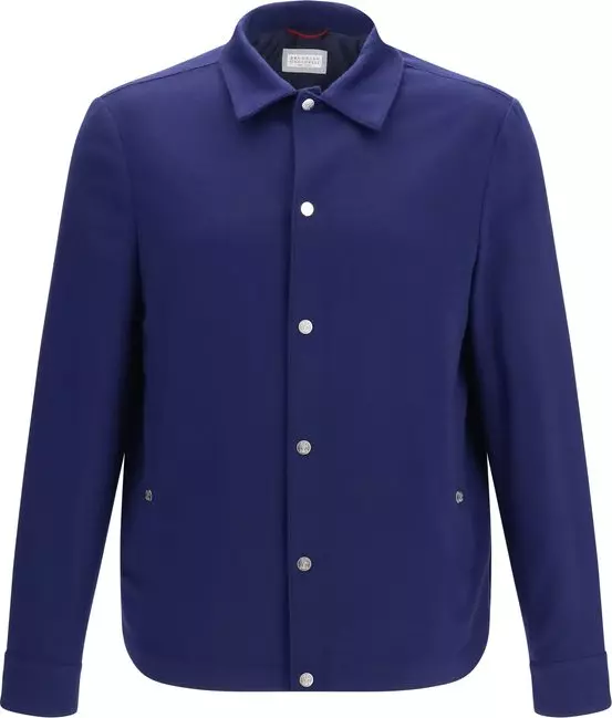 Blue Cashmere Full-Length Jacket