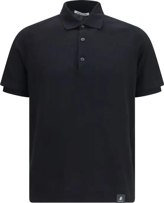 Black Cotton Polo Shirt
