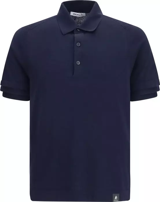 Blue Cotton Polo Shirt
