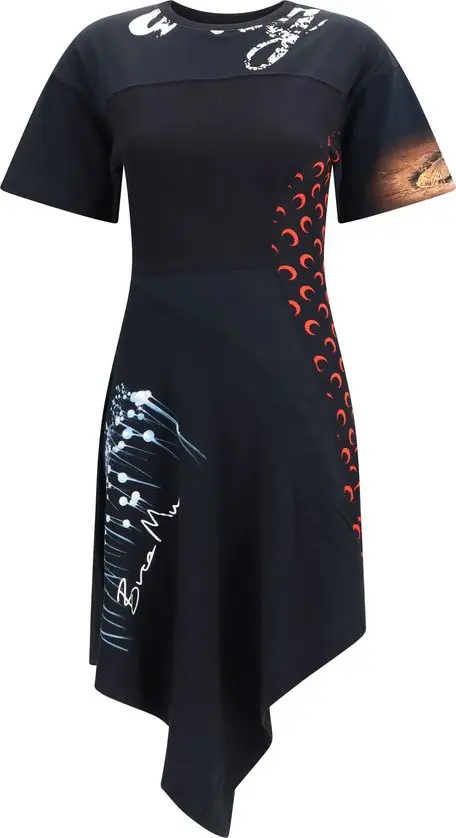 Black Cotton Casual Dress