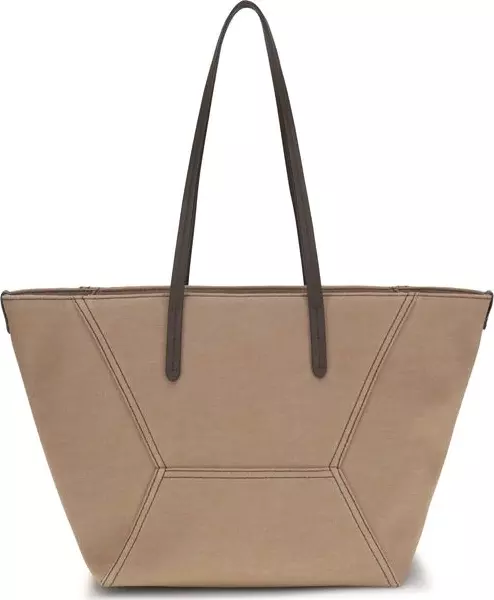 Beige Cotton Shoulder Bag