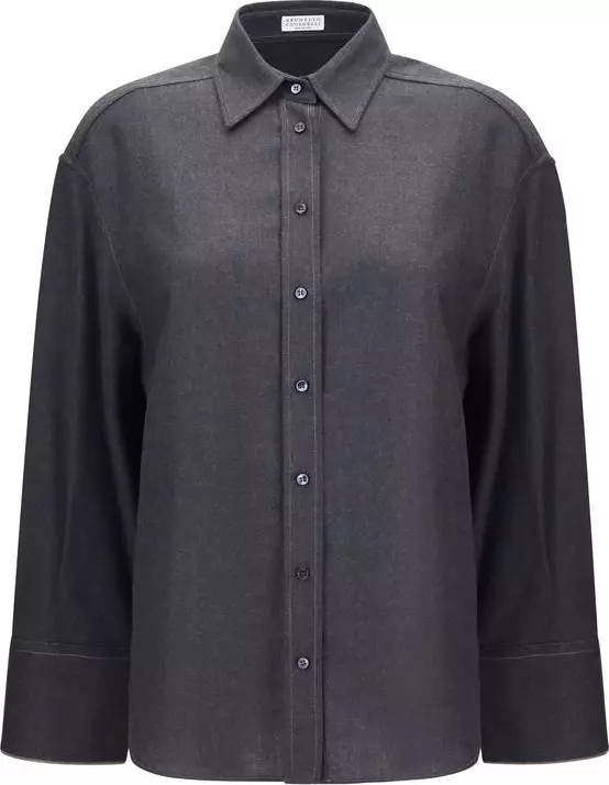 Gray Wool Oves Aries Dress Shirt