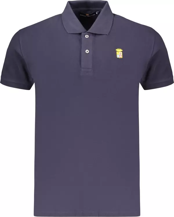 Blue Cotton Men's Polo Shirt